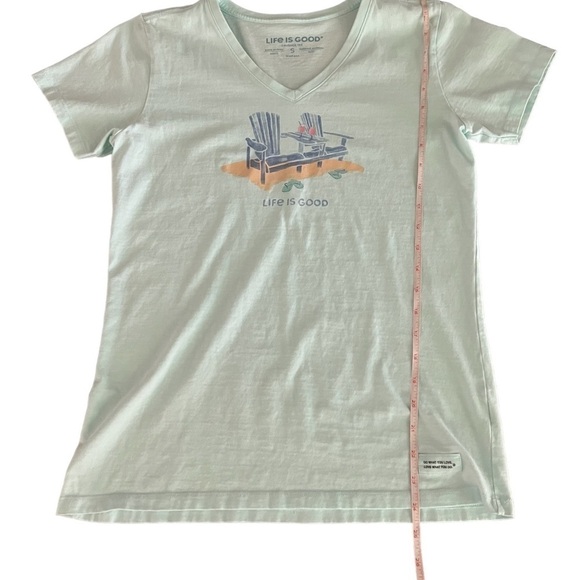 LIFE IS GOOD WOMENS NECK MINT GREEN SHORT SLEEVE CRUSHER TEE SIZE SMALL - Picture 6 of 10